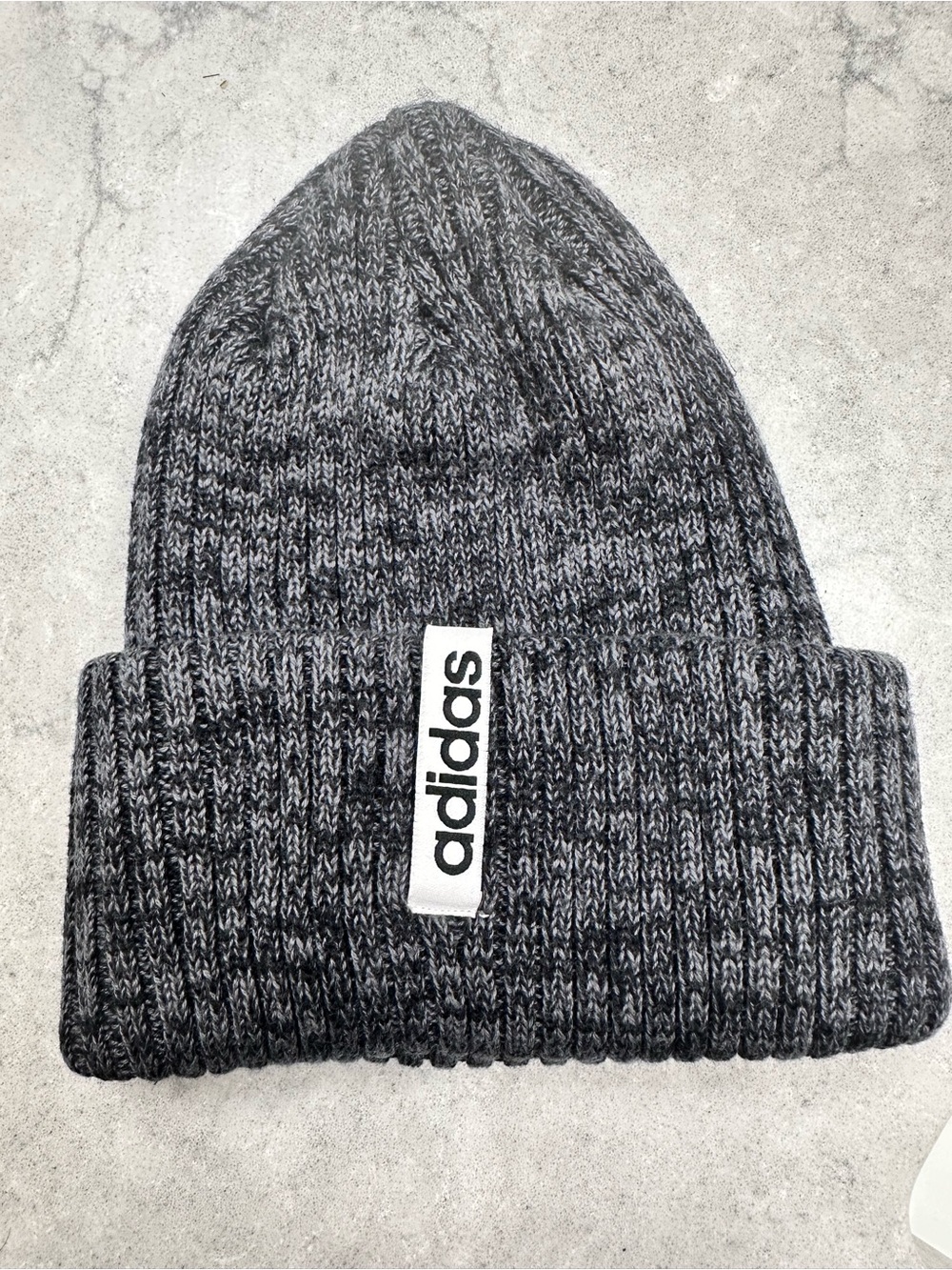 adidas Kids Charcoal Gray Marled Knit Beanie